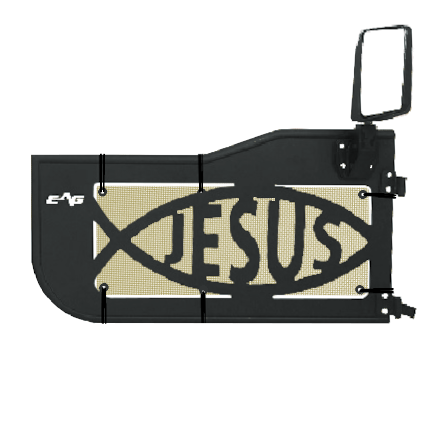 EAG Jesus Trail Door Jeepy Screens (16 Colors) - 2007-2018 Wrangler JK