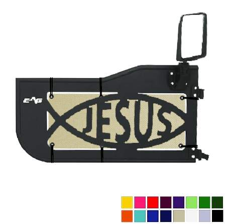 EAG Jesus Trail Door Jeepy Screens (16 Colors) - 2018-Current Wrangler Unlimited JLU