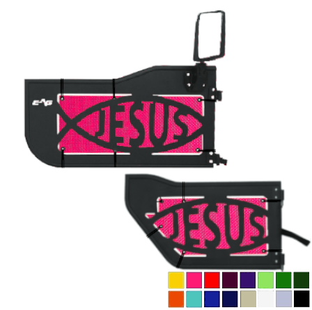 EAG Jesus Trail Door Jeepy Screens (16 Colors) - 2007-2018 Wrangler Unlimited JKU