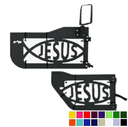 EAG Jesus Trail Door Jeepy Screens (16 Colors) - 2020-Current Gladiator