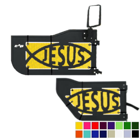 EAG Jesus Trail Door Jeepy Screens (16 Colors) - 2007-2018 Wrangler Unlimited JKU