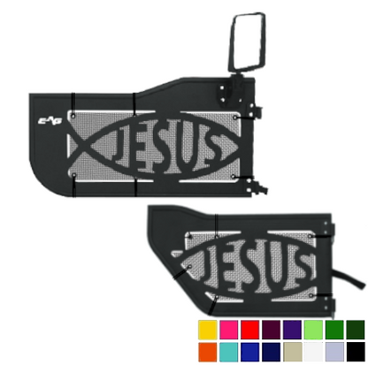 EAG Jesus Trail Door Jeepy Screens (16 Colors) - 2020-Current Gladiator