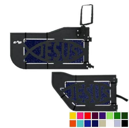 EAG Jesus Trail Door Jeepy Screens (16 Colors) - 2007-2018 Wrangler Unlimited JKU