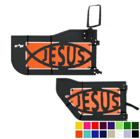 EAG Jesus Trail Door Jeepy Screens (16 Colors) - 2007-2018 Wrangler Unlimited JKU