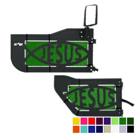 EAG Jesus Trail Door Jeepy Screens (16 Colors) - 2007-2018 Wrangler Unlimited JKU