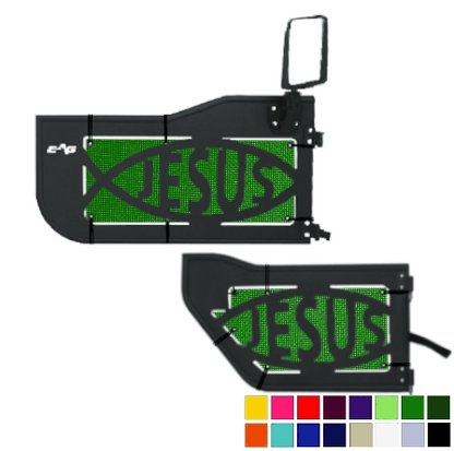 EAG Jesus Trail Door Jeepy Screens (16 Colors) - 2020-Current Gladiator