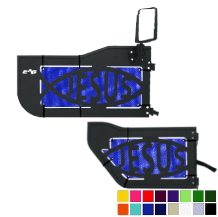 EAG Jesus Trail Door Jeepy Screens (16 Colors) - 2018-Current Wrangler Unlimited JLU