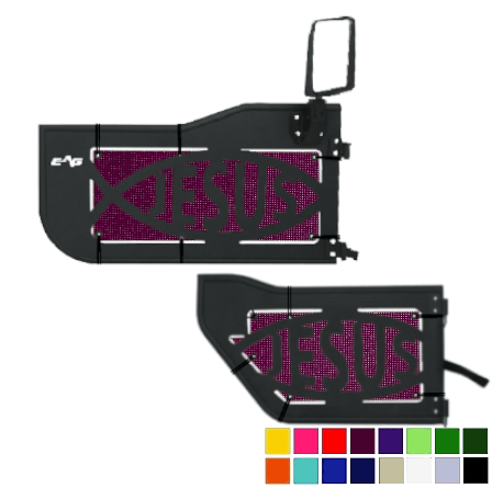 EAG Jesus Trail Door Jeepy Screens (16 Colors) - 2007-2018 Wrangler Unlimited JKU