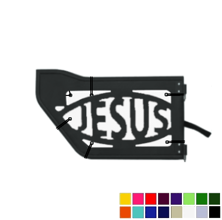 EAG Jesus Trail Door Jeepy Screens (16 Colors) - 2007-2018 Wrangler Unlimited JKU