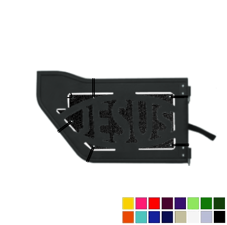 EAG Jesus Trail Door Jeepy Screens (16 Colors) - 2018-Current Wrangler Unlimited JLU