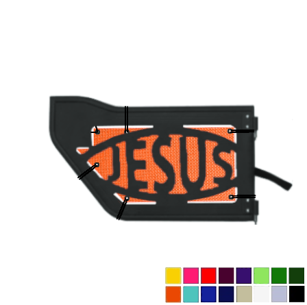 EAG Jesus Trail Door Jeepy Screens (16 Colors) - 2007-2018 Wrangler Unlimited JKU