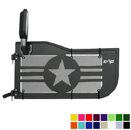 EAG Military Star Trail Door Jeepy Screens (16 Colors) - 2018-Current Wrangler JL