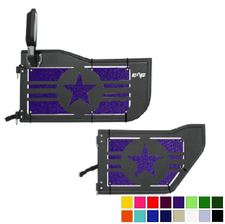 EAG Military Star Trail Door Jeepy Screens (16 Colors) - 2020-Current Gladiator