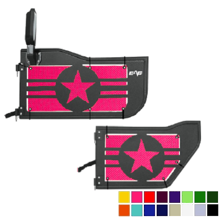 EAG Military Star Trail Door Jeepy Screens (16 Colors) - 2020-Current Gladiator