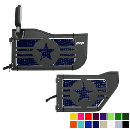 EAG Military Star Trail Door Jeepy Screens (16 Colors) - 2020-Current Gladiator