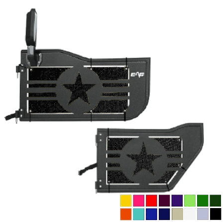 EAG Military Star Trail Door Jeepy Screens (16 Colors) - 2007-2018 Wrangler Unlimited JKU