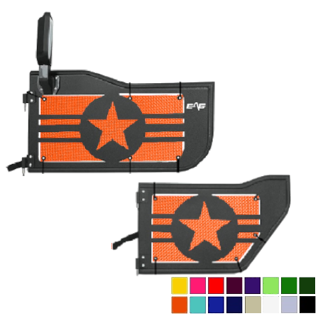 EAG Military Star Trail Door Jeepy Screens (16 Colors) - 2007-2018 Wrangler Unlimited JKU