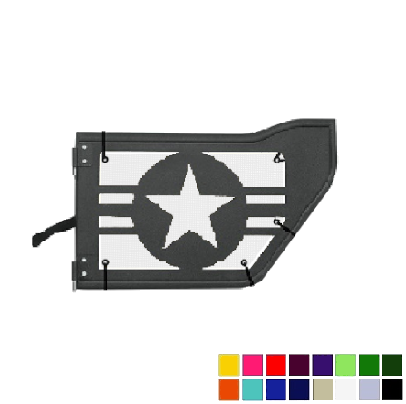 EAG Military Star Trail Door Jeepy Screens (16 Colors) - 2007-2018 Wrangler Unlimited JKU