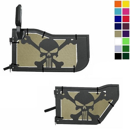 EAG Skull Trail Door Jeepy Screens (16 Colors) - 2007-2018 Wrangler Unlimited JKU