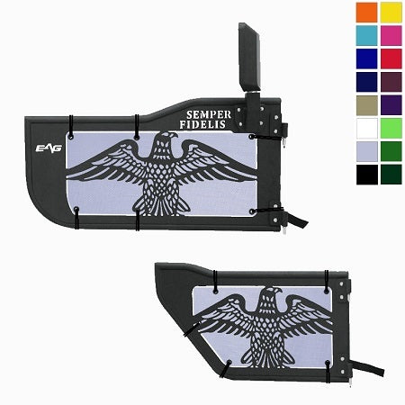 EAG USMC Trail Door Jeepy Screens (16 Colors) - 2018-Current Wrangler Unlimited JLU