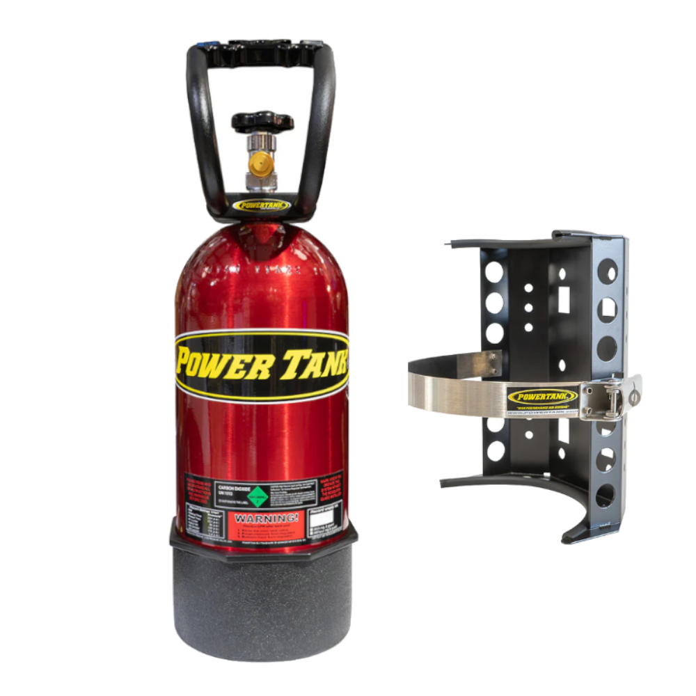 Power Tank - 10lb CO2 Bottle with Super Bracket & Handle (Candy Red)
