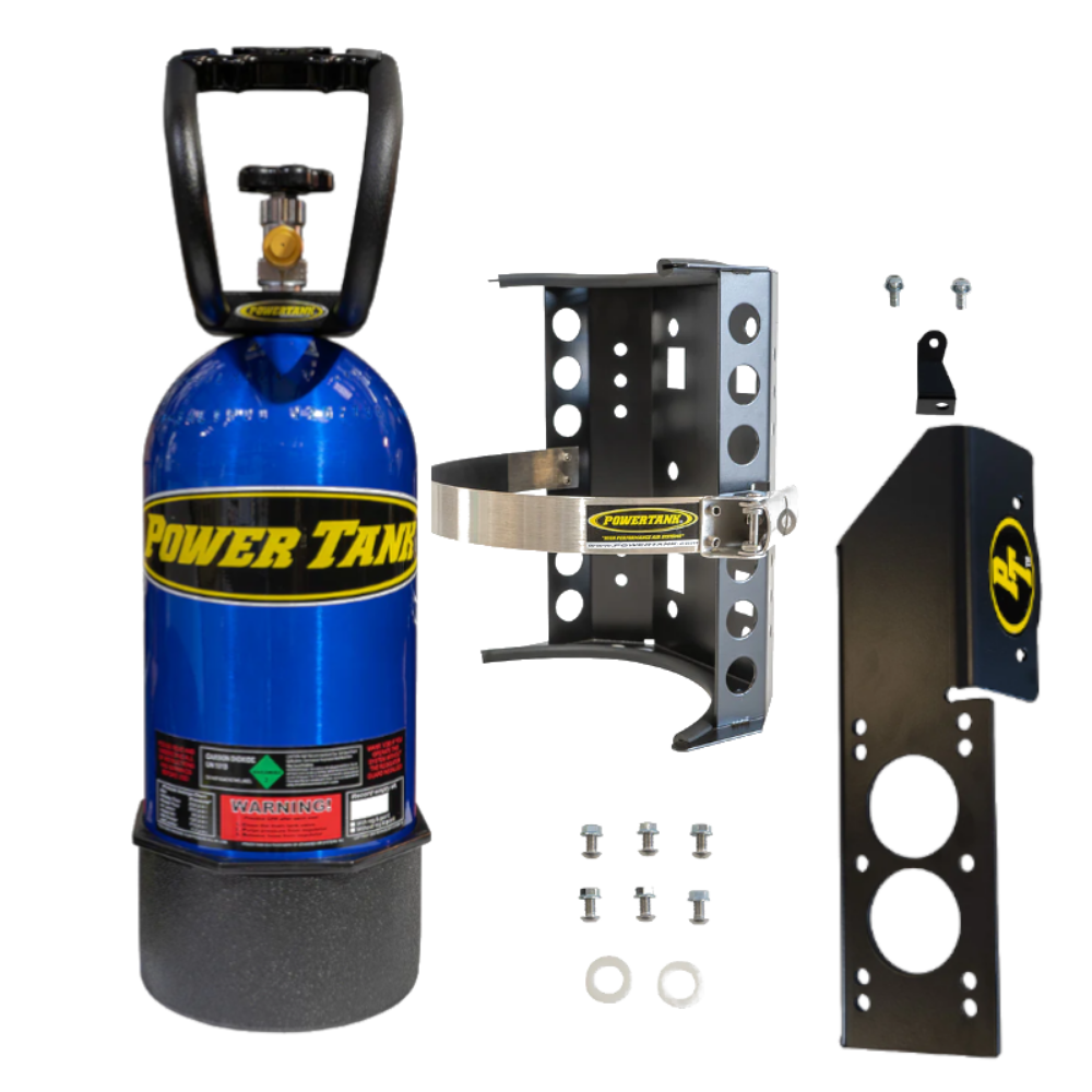 Power Tank - 10lb CO2 Bottle with Super Bracket, Handle & JLU Mount (Driver) (Candy Blue)