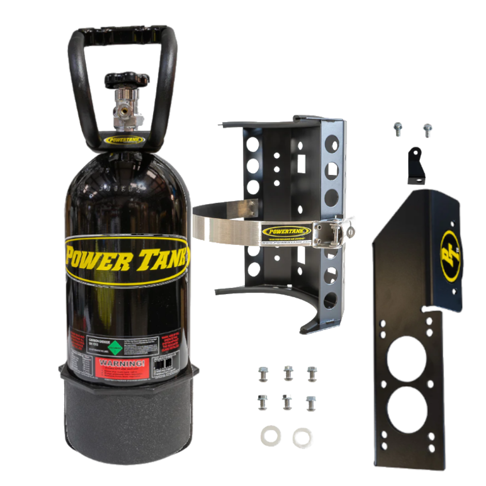Power Tank - 10lb CO2 Bottle with Super Bracket, Handle & JLU Mount (Driver) (Gloss Black)