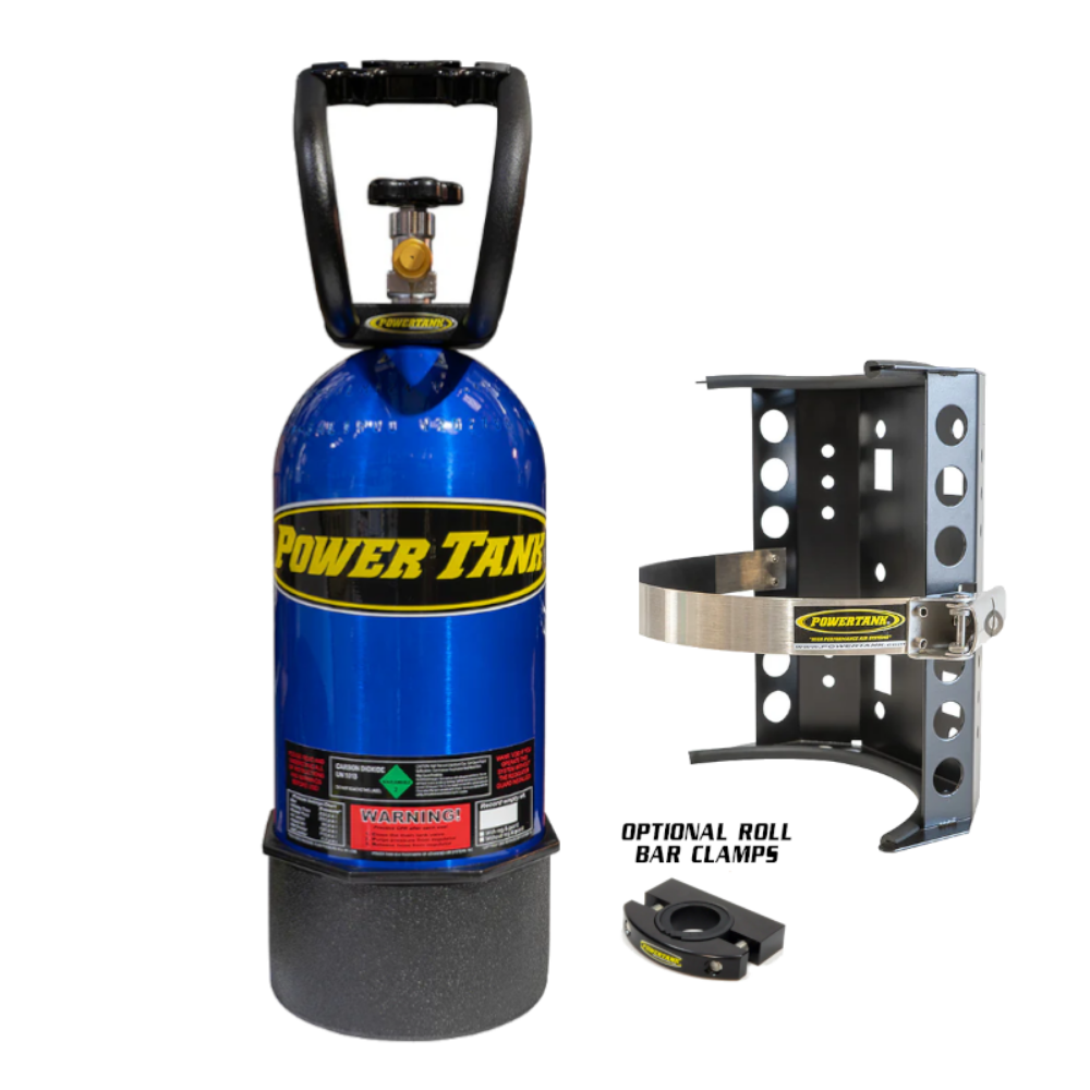 Power Tank - 10lb CO2 Bottle with Super Bracket, Handle & Roll Bar Clamps (Candy Blue)