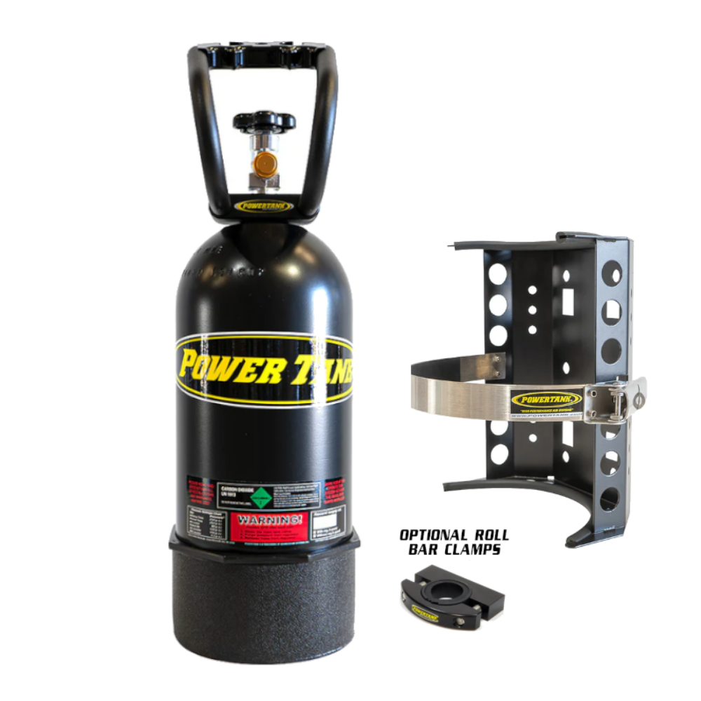 Power Tank - 10lb CO2 Bottle with Super Bracket, Handle & Roll Bar Clamps (Matte Black)