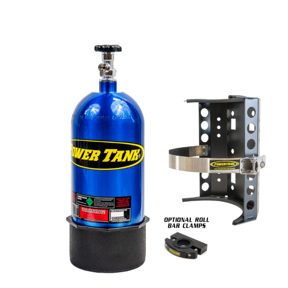 Power Tank - 10lb CO2 Bottle with Super Bracket & Roll Bar Clamps (Candy Blue)