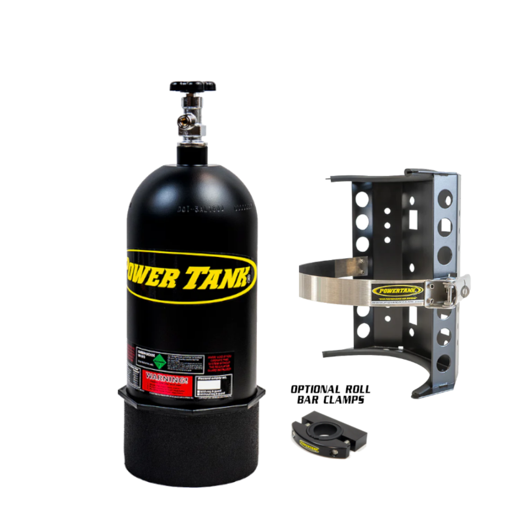 Power Tank - 10lb CO2 Bottle with Super Bracket & Roll Bar Clamps (Matte Black)