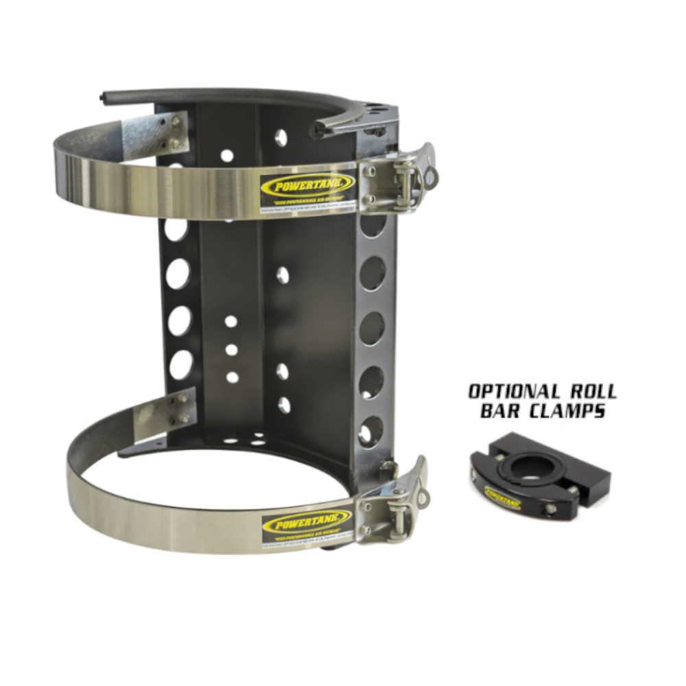 Power Tank - Comp2 Bracket for 10/15lb CO2 Bottle with Roll Bar Clamp
