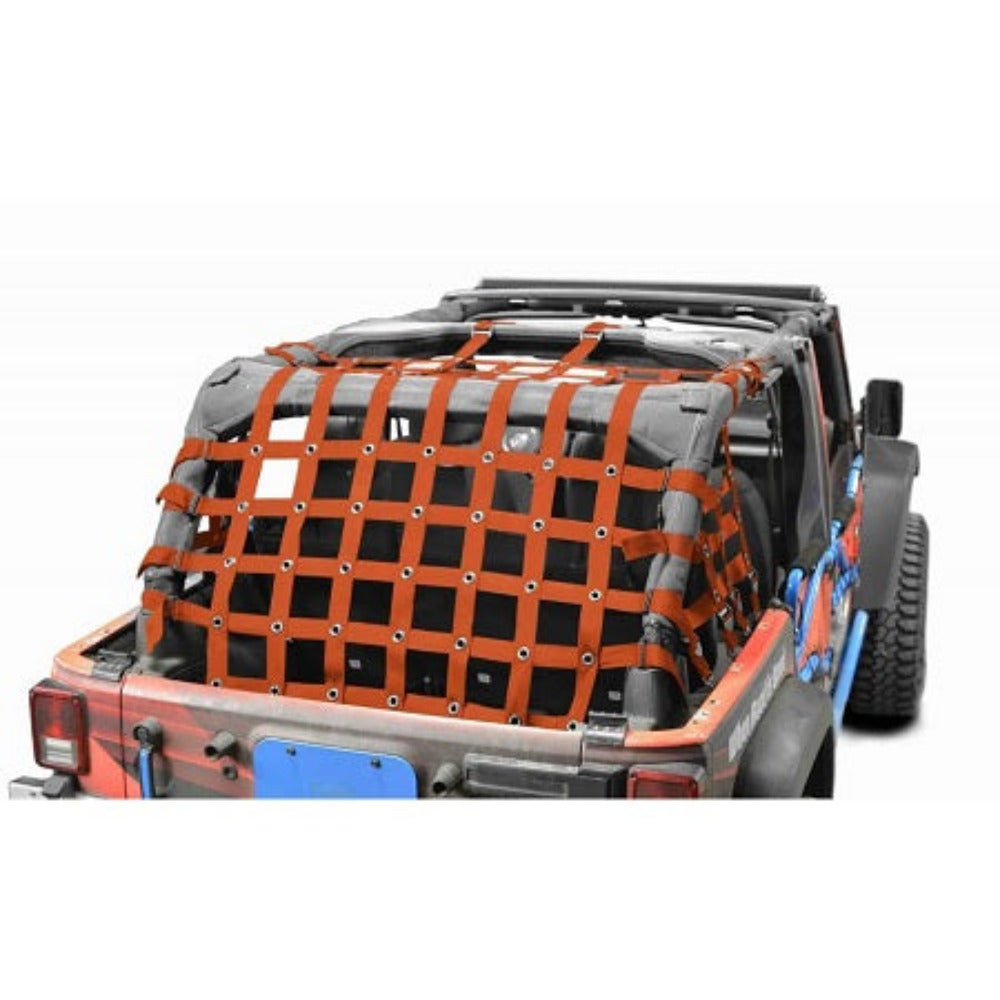Steinjager - Cargo Net Teddy Top (Orange) - 2007-2018 Wrangler Unlimited JKU
