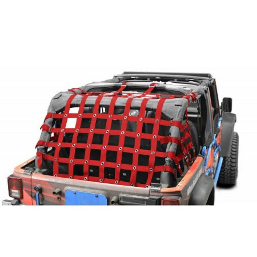 Steinjager - Cargo Net Teddy Top (Red) - 2007-2018 Wrangler Unlimited JKU