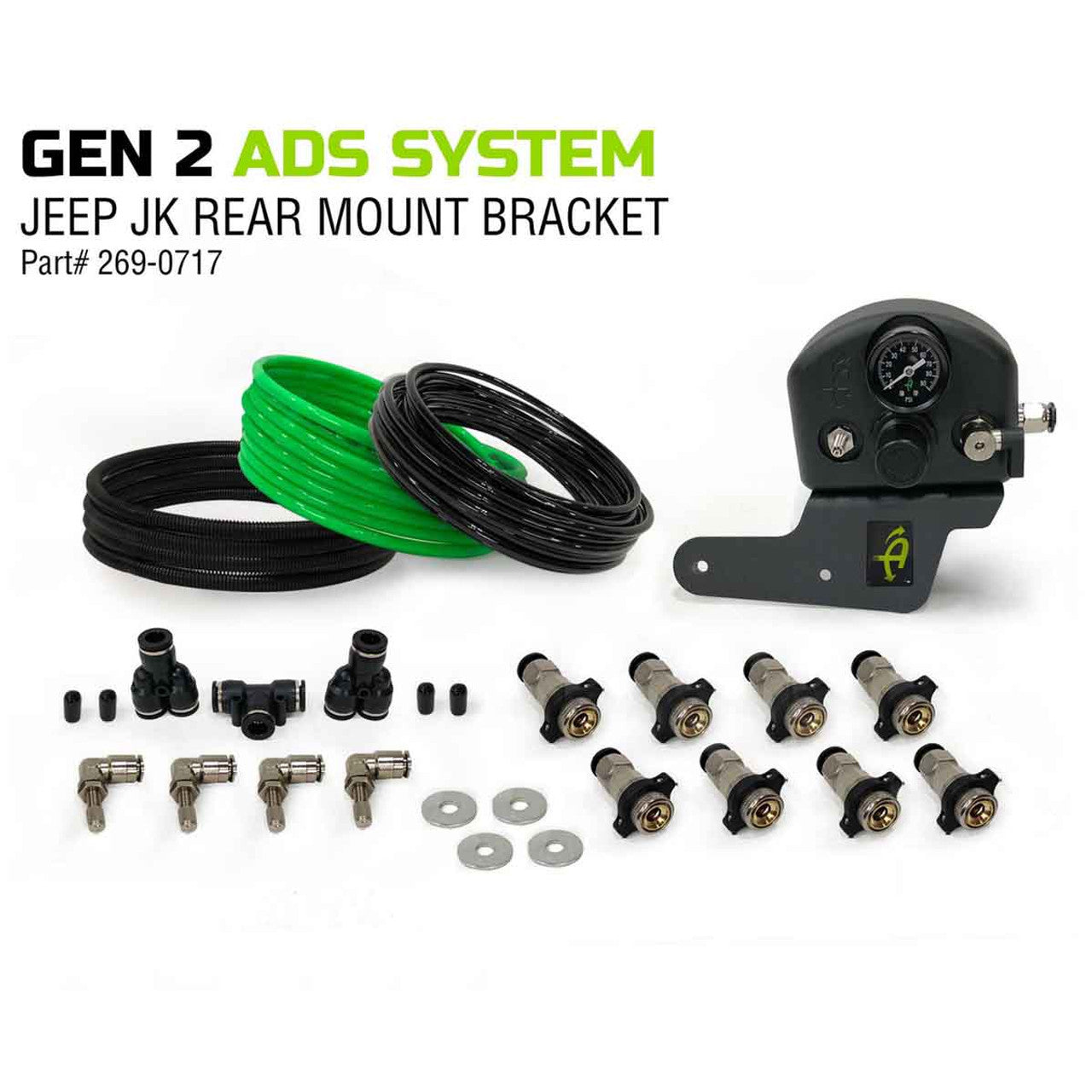 Up Down Air - 4 Tire Inflation System (Driver Side Rearward Mounted) - 2007-2018 Wrangler 1