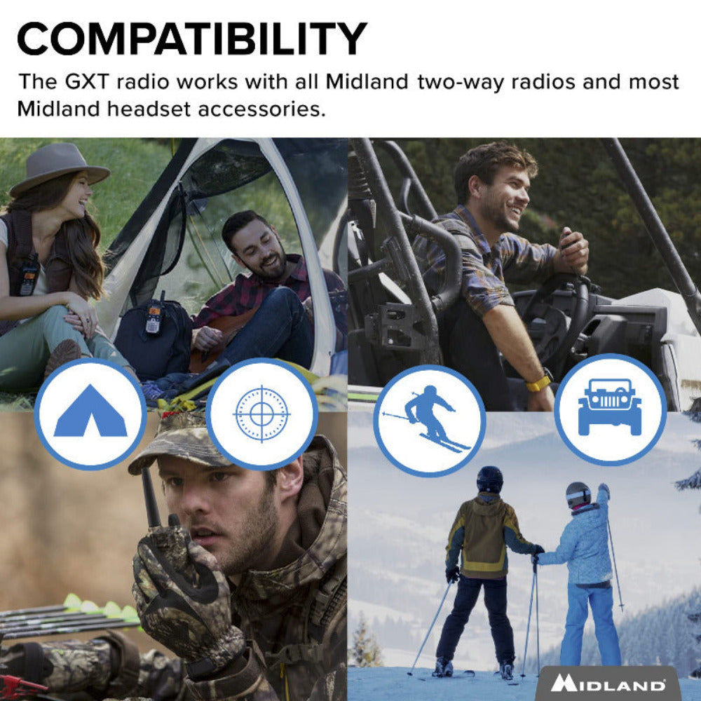 Midland - 50 Channel GMRS Two-Way Radios (Black/Silver)(Pair)