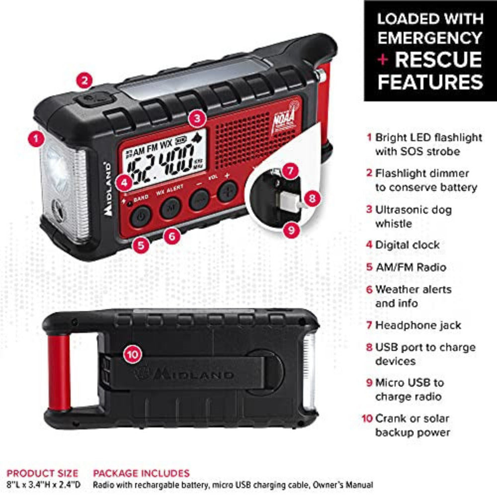 Midland - Emergency Crank NOAA Weather Scan & AM/FM Radio