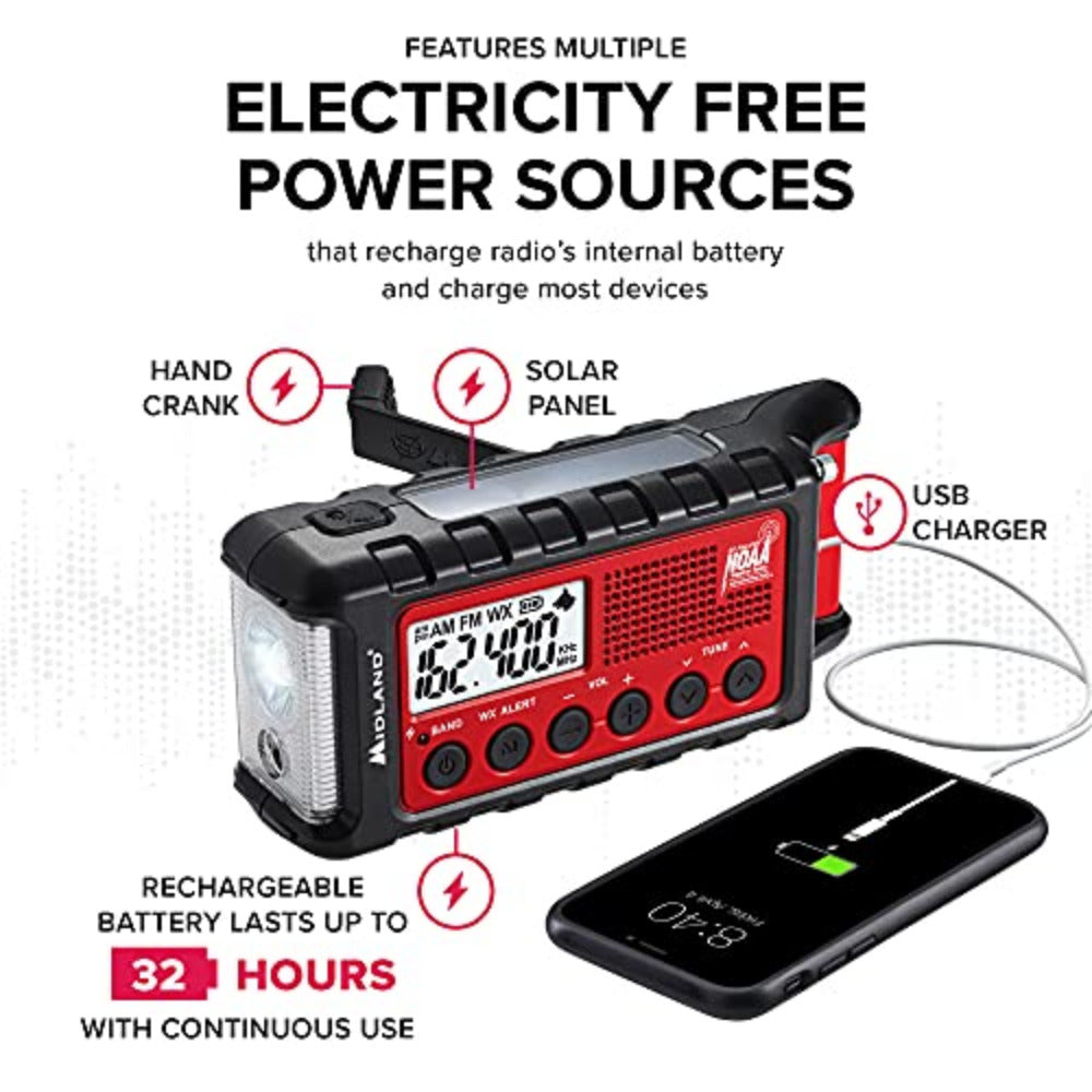 Midland - Emergency Crank NOAA Weather Scan & AM/FM Radio