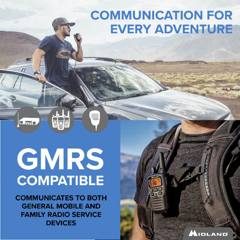 Midland - MicroMobile 15 Watt GMRS Radio w/ Roll Bar Mount Antenna