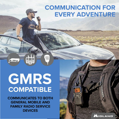 Midland - MicroMobile 15 Watt GMRS Radio w/ Roll Bar Mount Antenna