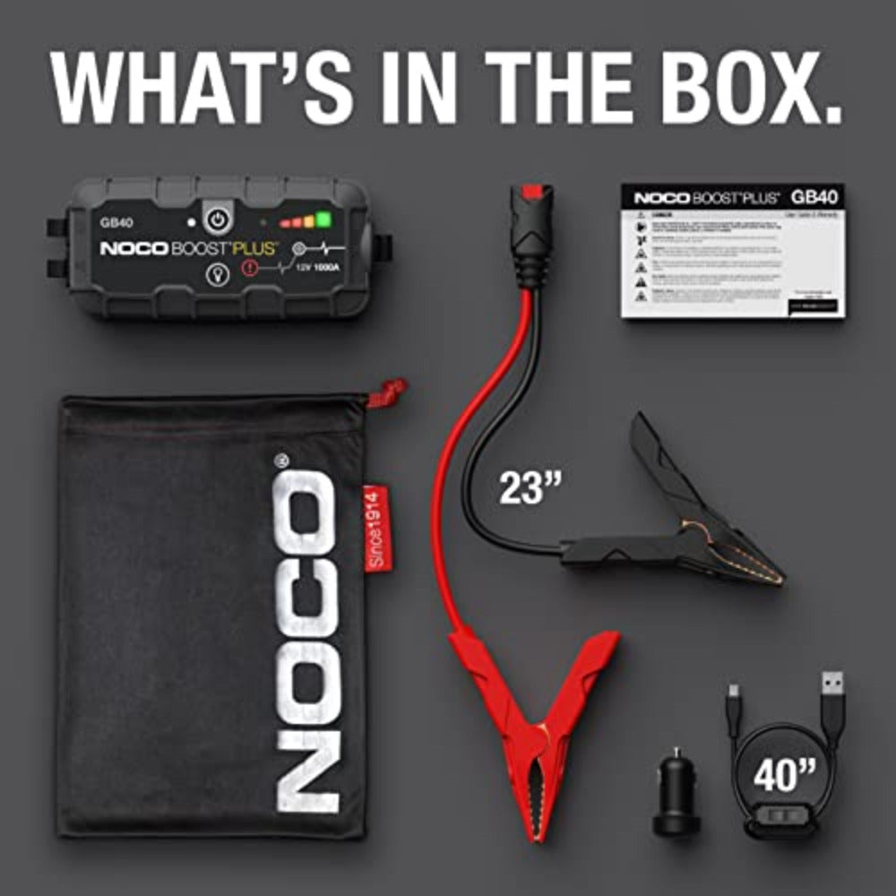 NOCO - Battery Jump Starter w/ Cables for up to 6.0L Gasoline & 3.0L Diesel Engines (1000A)